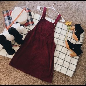 Bib pocket front overall dress